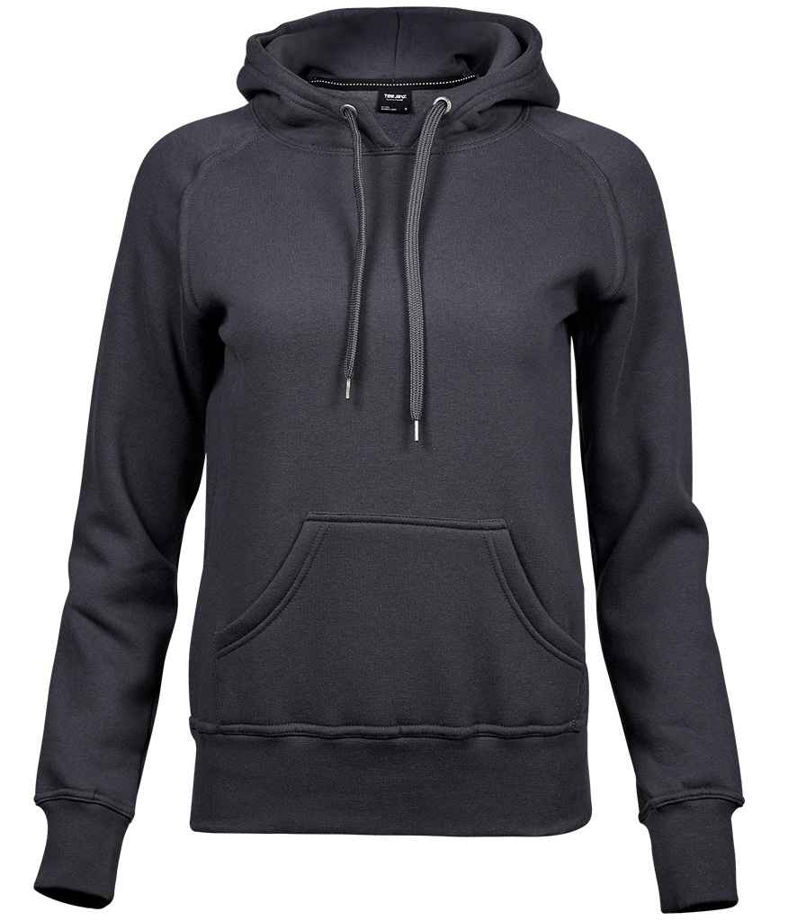 Tee Jays Ladies Raglan Hooded Sweatshirt | Dark Grey
