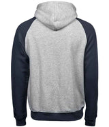 Tee Jays Two Tone Raglan Hooded Sweatshirt | Heather Grey/Navy thumbnail 2