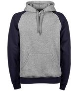 Tee Jays Two Tone Raglan Hooded Sweatshirt | Heather Grey/Navy thumbnail 1