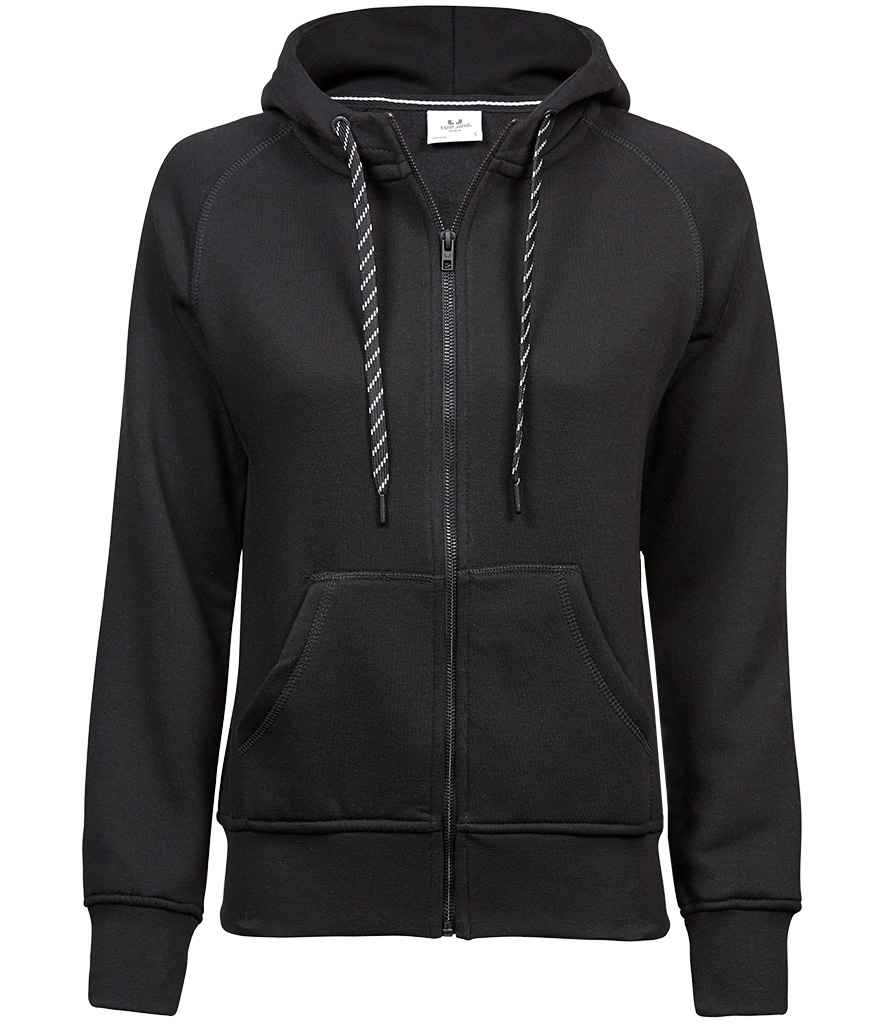 Tee Jays Ladies Fashion Zip Hooded Sweatshirt | Black