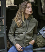 Tee Jays Ladies Fashion Zip Hooded Sweatshirt | Deep Green thumbnail 1