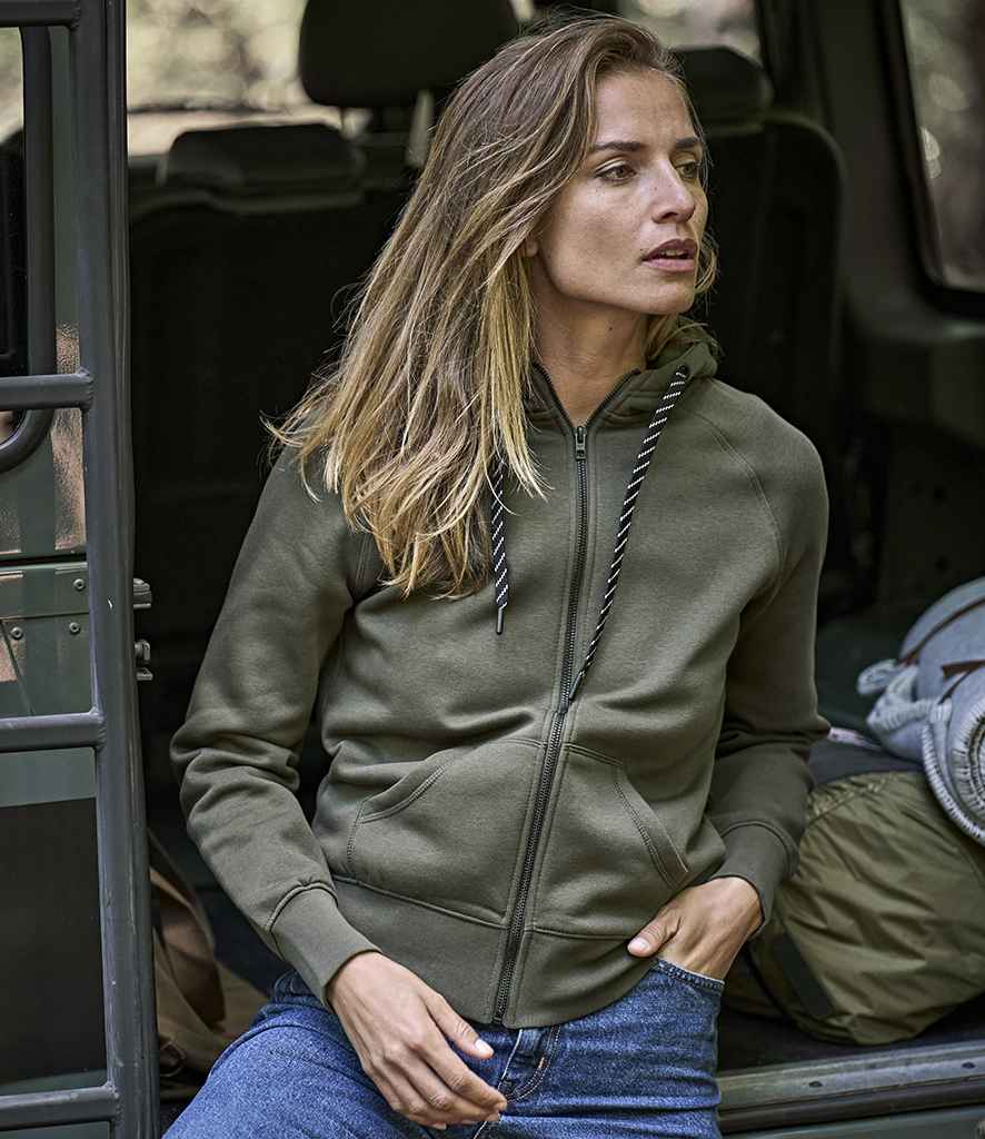 Tee Jays Ladies Fashion Zip Hooded Sweatshirt | Deep Green