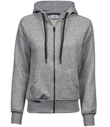 Tee Jays Ladies Fashion Zip Hooded Sweatshirt | Heather Grey thumbnail 1