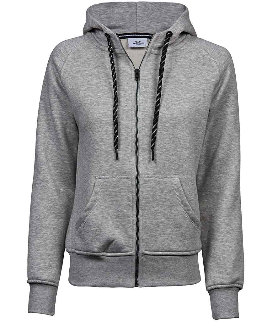 Tee Jays Ladies Fashion Zip Hooded Sweatshirt | Heather Grey
