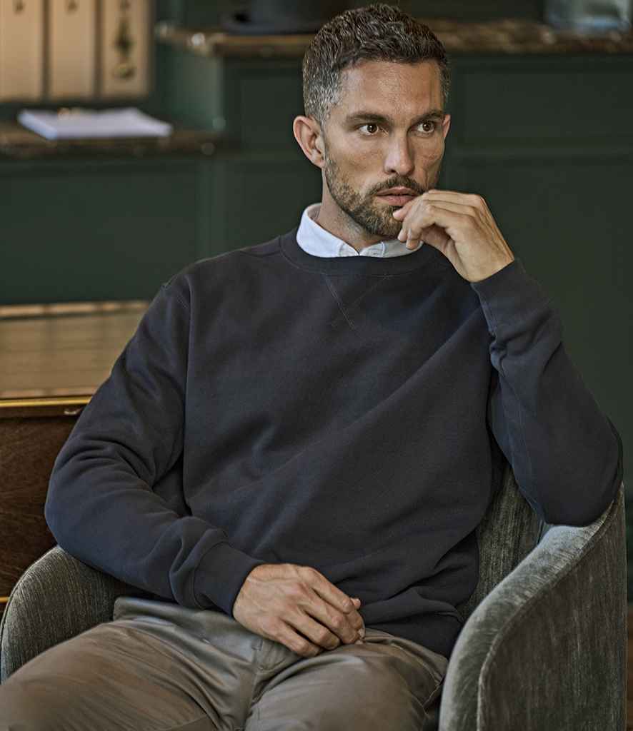 Tee Jays Ribbed Interlock Crew Neck Sweatshirt | Black