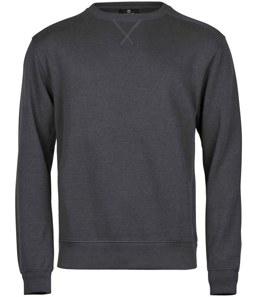 Tee Jays Ribbed Interlock Crew Neck Sweatshirt | Dark Grey