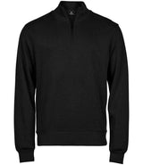 Tee Jays Ribbed Interlock Half Zip Sweatshirt | Black thumbnail 3