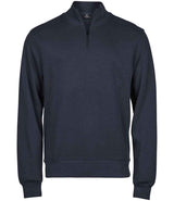 Tee Jays Ribbed Interlock Half Zip Sweatshirt | Navy thumbnail 1