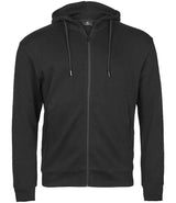 Tee Jays Ribbed Interlock Full Zip Hooded Sweatshirt | Black thumbnail 2