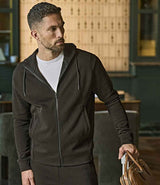 Tee Jays Ribbed Interlock Full Zip Hooded Sweatshirt | Black thumbnail 1