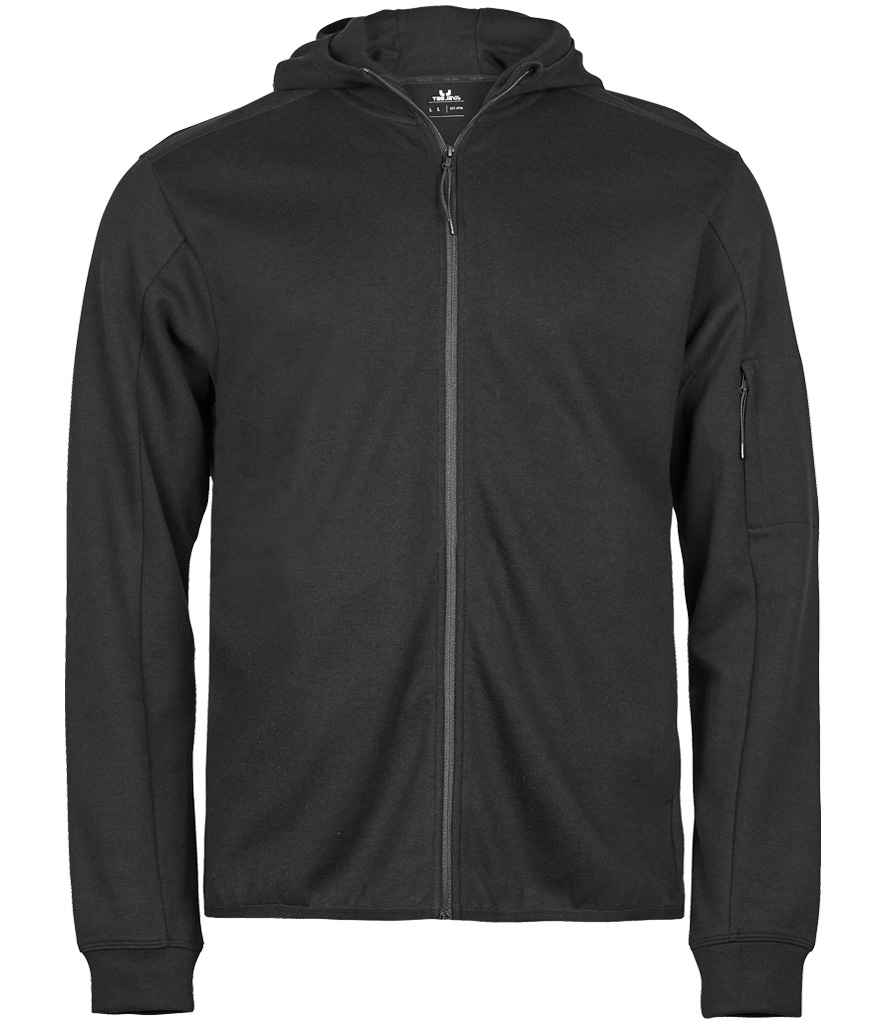 Tee Jays Athletic Hooded Full Zip Sweat Jacket | Black