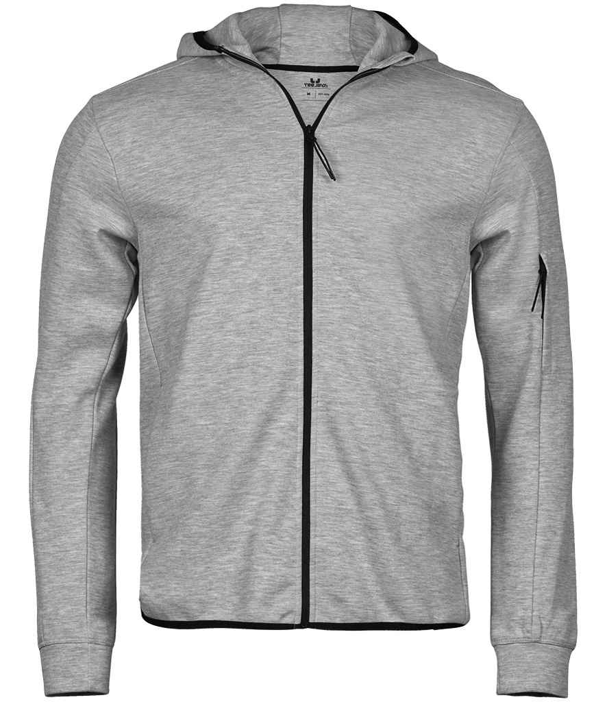 Tee Jays Athletic Hooded Full Zip Sweat Jacket | Heather Grey