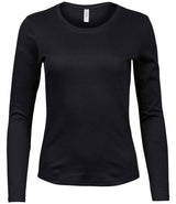 Tee Jays Ladies Long Sleeve Interlock T-Shirt | Black thumbnail 1