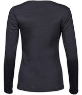 Tee Jays Ladies Long Sleeve Interlock T-Shirt | Dark Grey thumbnail 2