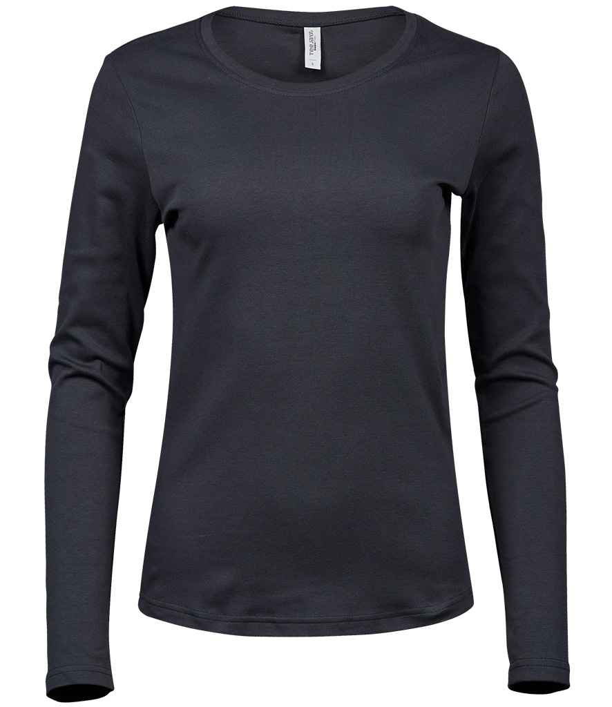 Tee Jays Ladies Long Sleeve Interlock T-Shirt | Dark Grey