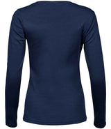 Tee Jays Ladies Long Sleeve Interlock T-Shirt | Navy thumbnail 2