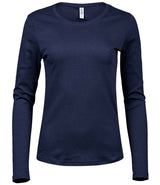 Tee Jays Ladies Long Sleeve Interlock T-Shirt | Navy thumbnail 1