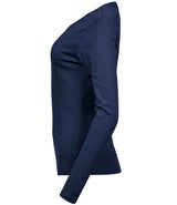 Tee Jays Ladies Long Sleeve Interlock T-Shirt | Navy thumbnail 3
