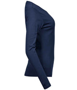 Tee Jays Ladies Long Sleeve Interlock T-Shirt | Navy thumbnail 4