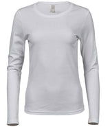 Tee Jays Ladies Long Sleeve Interlock T-Shirt | White thumbnail 2