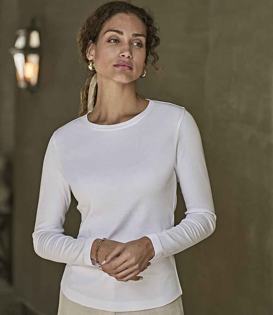 Tee Jays Ladies Long Sleeve Interlock T-Shirt | White