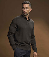 Tee Jays Knitted Polo Shirt | Black thumbnail 1