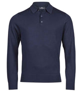 Tee Jays Knitted Polo Shirt | Navy thumbnail 1