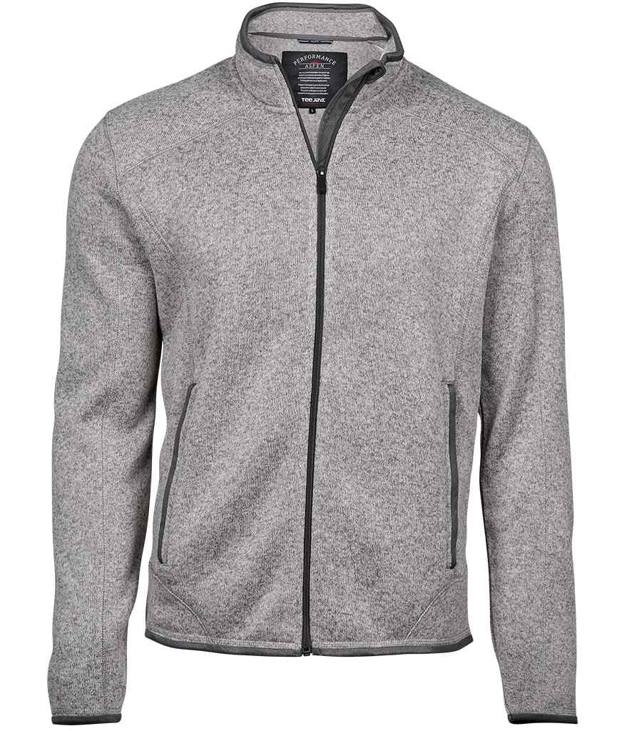 Tee Jays Knitted Outdoor Fleece Jacket | Grey Melange