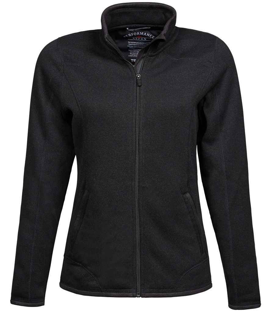 Tee Jays Ladies Knitted Outdoor Fleece Jacket | Black