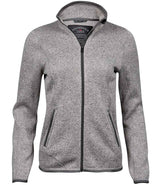 Tee Jays Ladies Knitted Outdoor Fleece Jacket | Grey Melange thumbnail 2
