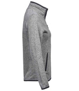 Tee Jays Ladies Knitted Outdoor Fleece Jacket | Grey Melange thumbnail 5