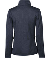 Tee Jays Ladies Knitted Outdoor Fleece Jacket | Navy Melange thumbnail 2