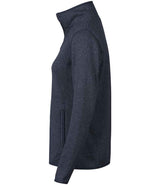 Tee Jays Ladies Knitted Outdoor Fleece Jacket | Navy Melange thumbnail 3