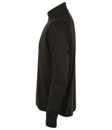Tombo Long Sleeve Zip Neck Performance Top | Black thumbnail 5