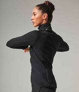 Tombo Ladies Long Sleeve Zip Neck Performance Top | Black thumbnail 2