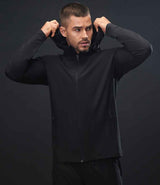 Tombo Unisex Technical Zip Through Hoodie | Black thumbnail 3
