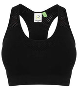 Tombo Ladies Seamless Crop Top | Black thumbnail 3