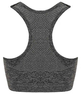 Tombo Ladies Seamless Crop Top | Dark Grey Marl thumbnail 2