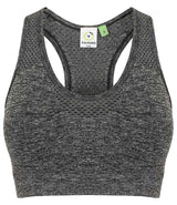 Tombo Ladies Seamless Crop Top | Dark Grey Marl thumbnail 1
