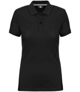 WK Designed to Work Ladies Anti-Bacterial Piqué Polo Shirt | Black thumbnail 1