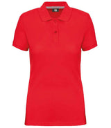 WK Designed to Work Ladies Anti-Bacterial Piqué Polo Shirt | Red thumbnail 1