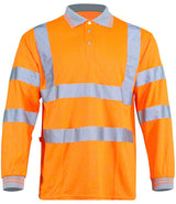 Warrior Hi-Vis Long Sleeve Polo Shirt | Orange thumbnail 2