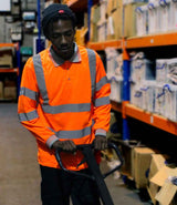 Warrior Hi-Vis Long Sleeve Polo Shirt | Orange thumbnail 1