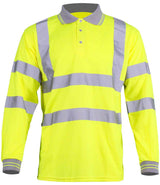 Warrior Hi-Vis Long Sleeve Polo Shirt | Yellow thumbnail 2