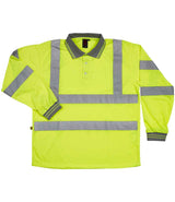 Warrior Hi-Vis Long Sleeve Polo Shirt | Yellow thumbnail 3
