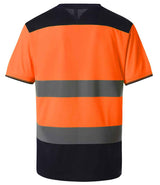 Yoko Hi-Vis Two Tone T-Shirt | Orange/Navy thumbnail 3