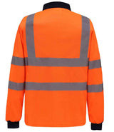 Yoko Hi-Vis Long Sleeve Polo Shirt | Orange thumbnail 2