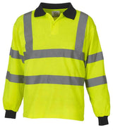 Yoko Hi-Vis Long Sleeve Polo Shirt | Yellow thumbnail 2