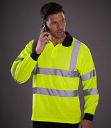Yoko Hi-Vis Long Sleeve Polo Shirt | Yellow thumbnail 1