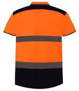 Yoko Two Tone Short Sleeve Polo Shirt | Orange/Navy thumbnail 3
